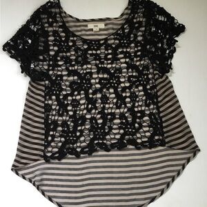 Issi Crochet Top Stripe Whimsigoth Grunge
